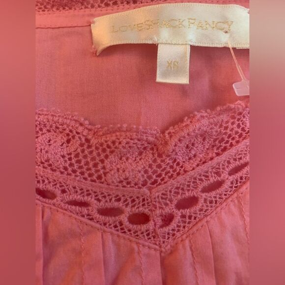 Loveshackfancy Pink Sanaya Tiered Lace Long Sleeve Mini Dress XS - Picture 14 of 15